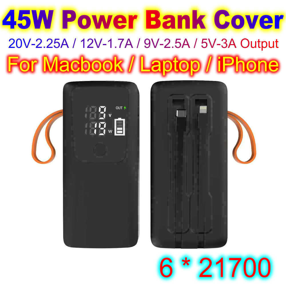 Battery Case Storage - 45 Вт Power Bank Shell 21700