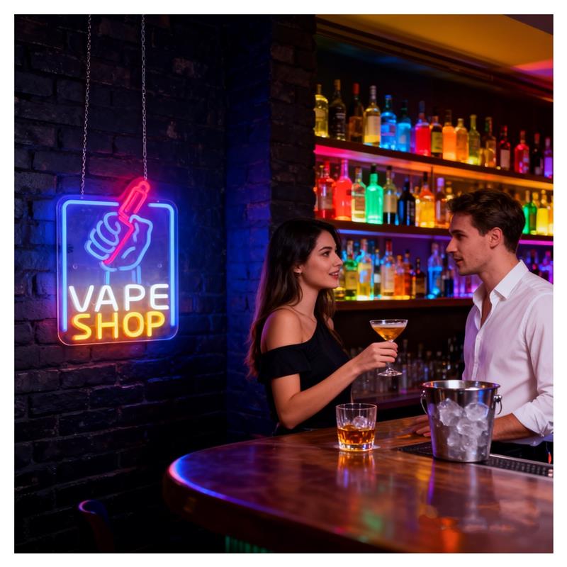 Неоновая вывеска для вейп-шопа – обзор и цена Vaping Store